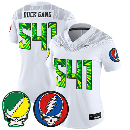 Women's Oregon Ducks 2025 'Grateful Ducks x Grateful Dead' Vapor Limited Jersey - All Stitched