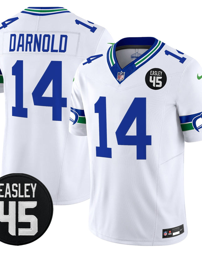 Men's Seattle Seahawks #45 Kenny Easley Memorial Patch Vapor Limited Jersey - All Stitched