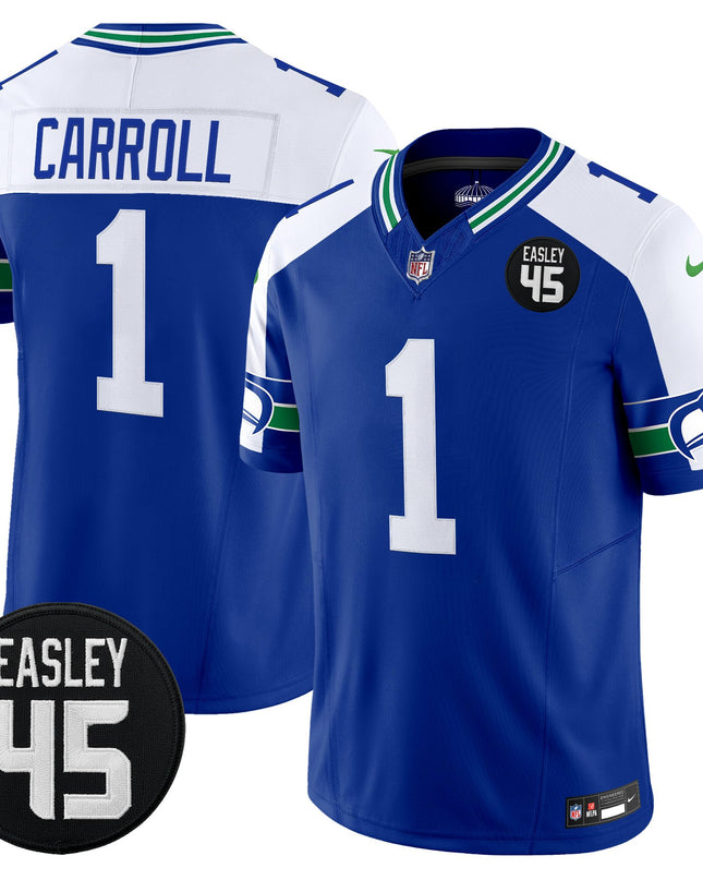 Men's Seattle Seahawks #45 Kenny Easley Memorial Patch Vapor Limited Jersey - All Stitched