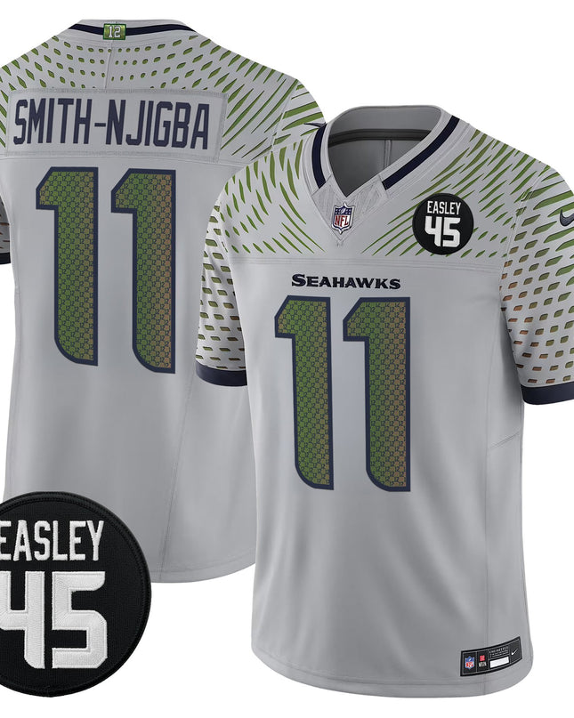 Men's Seattle Seahawks #45 Kenny Easley Memorial Patch Vapor Limited Jersey - All Stitched
