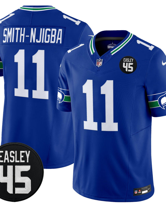 Men's Seattle Seahawks #45 Kenny Easley Memorial Patch Vapor Limited Jersey - All Stitched