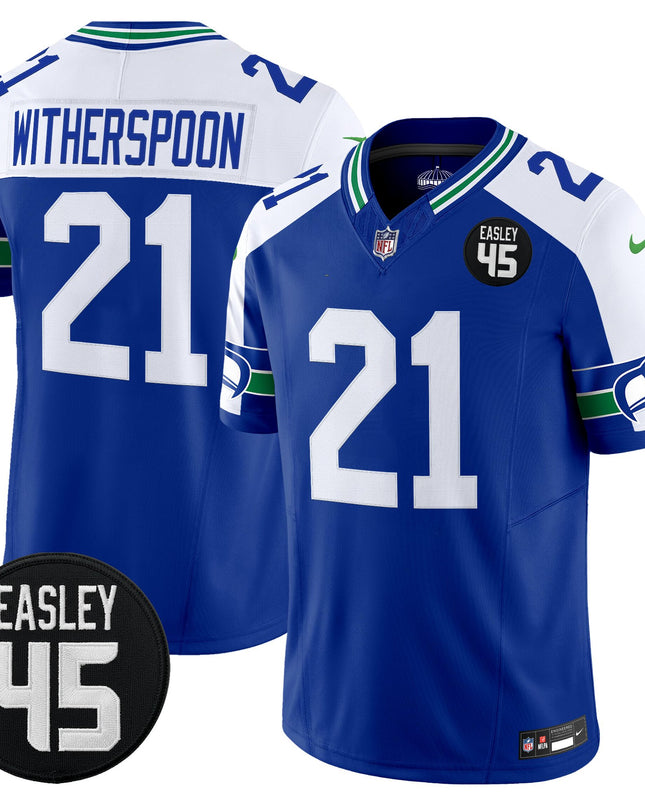 Men's Seattle Seahawks #45 Kenny Easley Memorial Patch Vapor Limited Jersey - All Stitched