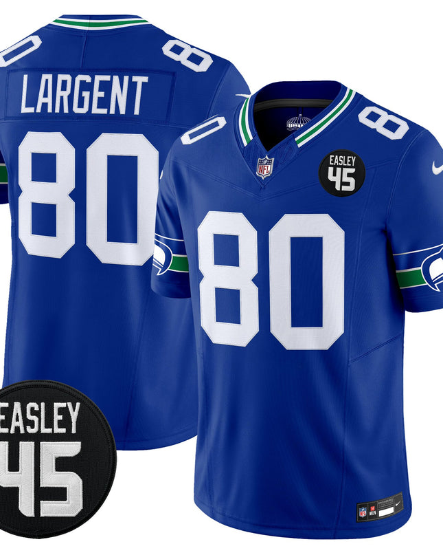 Men's Seattle Seahawks #45 Kenny Easley Memorial Patch Vapor Limited Jersey - All Stitched