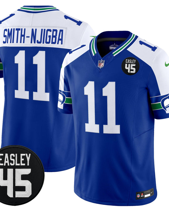 Men's Seattle Seahawks #45 Kenny Easley Memorial Patch Vapor Limited Jersey - All Stitched