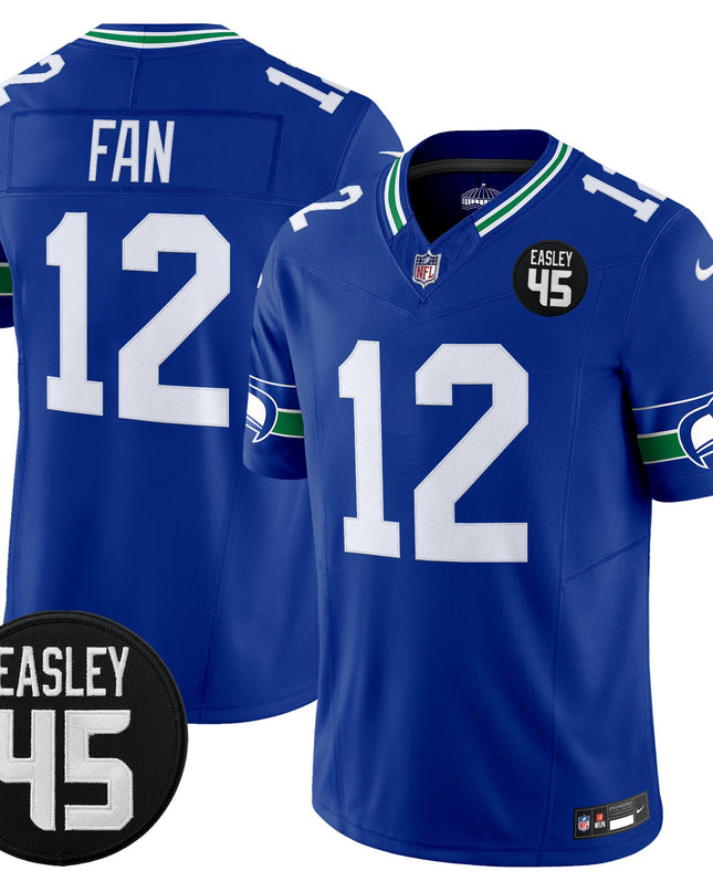 Men's Seattle Seahawks #45 Kenny Easley Memorial Patch Vapor Limited Jersey - All Stitched