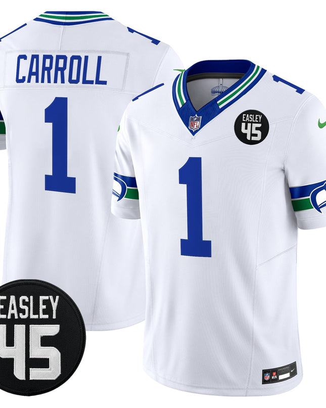 Men's Seattle Seahawks #45 Kenny Easley Memorial Patch Vapor Limited Jersey - All Stitched