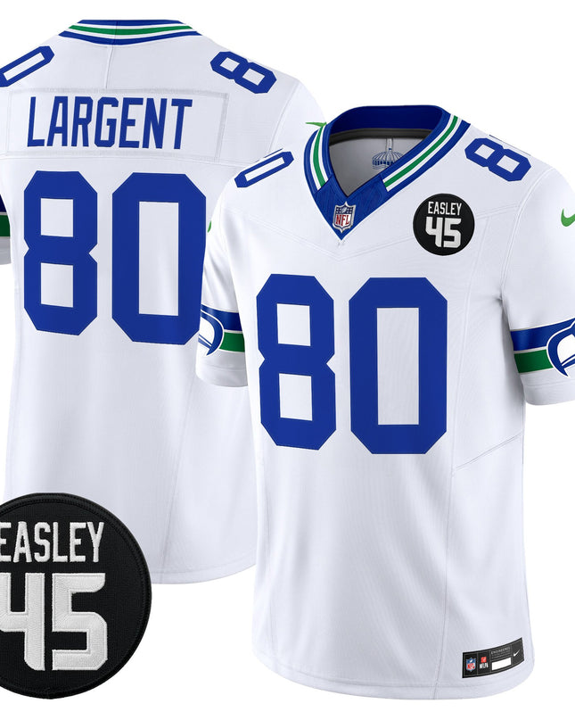 Men's Seattle Seahawks #45 Kenny Easley Memorial Patch Vapor Limited Jersey - All Stitched