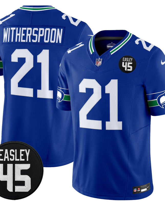 Men's Seattle Seahawks #45 Kenny Easley Memorial Patch Vapor Limited Jersey - All Stitched