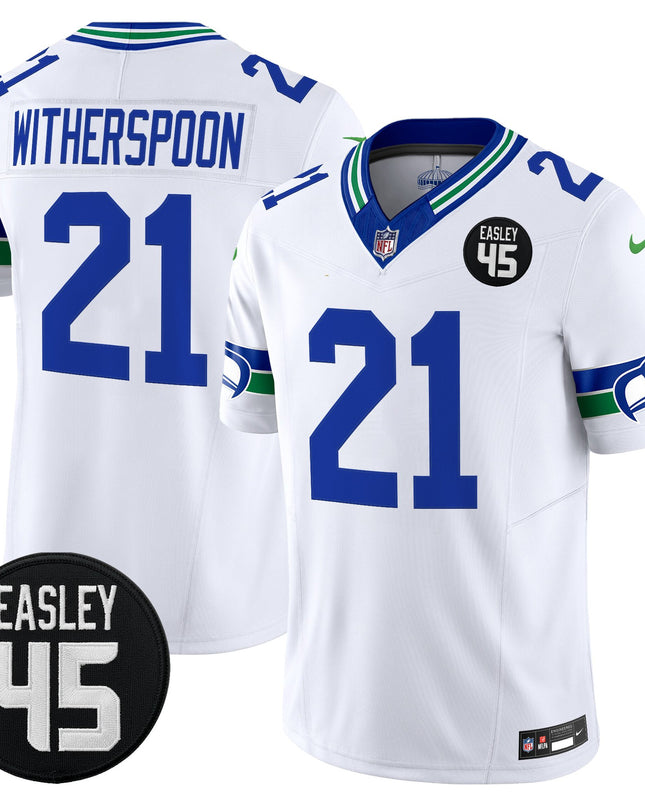 Men's Seattle Seahawks #45 Kenny Easley Memorial Patch Vapor Limited Jersey - All Stitched