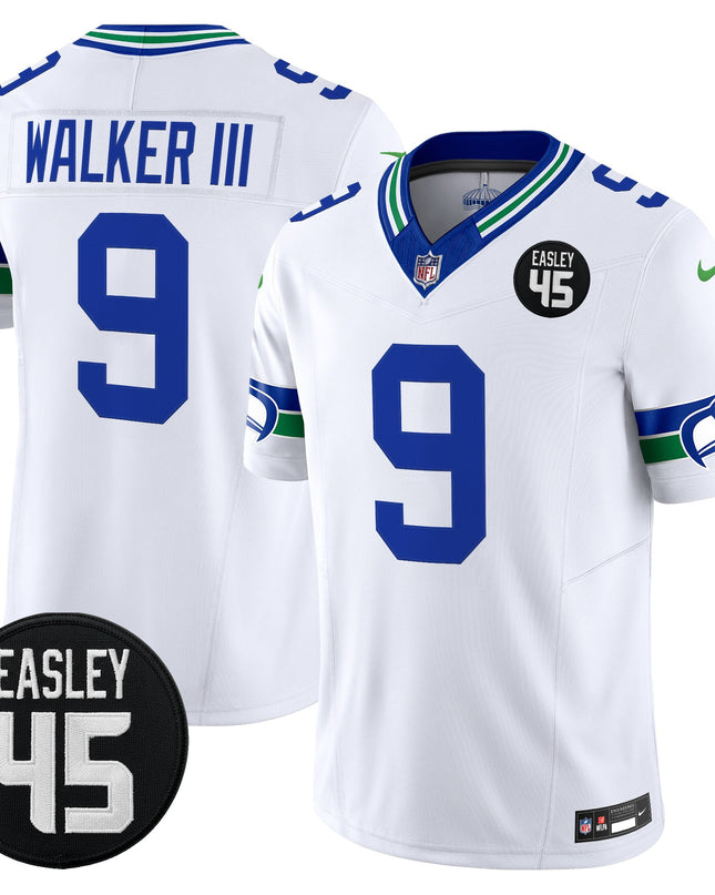 Men's Seattle Seahawks #45 Kenny Easley Memorial Patch Vapor Limited Jersey - All Stitched
