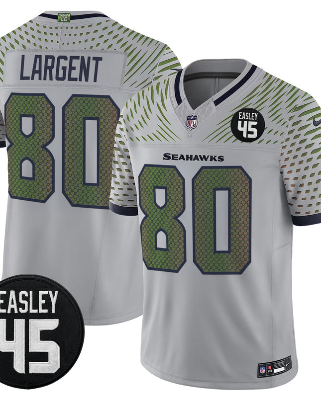 Men's Seattle Seahawks #45 Kenny Easley Memorial Patch Vapor Limited Jersey - All Stitched