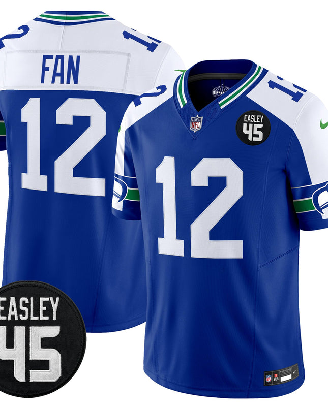 Men's Seattle Seahawks #45 Kenny Easley Memorial Patch Vapor Limited Jersey - All Stitched