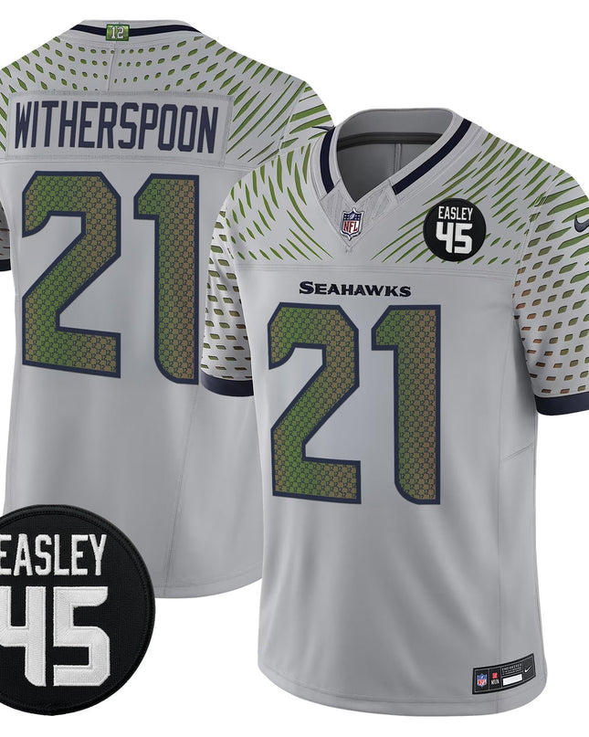 Men's Seattle Seahawks #45 Kenny Easley Memorial Patch Vapor Limited Jersey - All Stitched