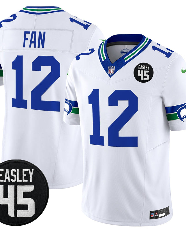 Men's Seattle Seahawks #45 Kenny Easley Memorial Patch Vapor Limited Jersey - All Stitched