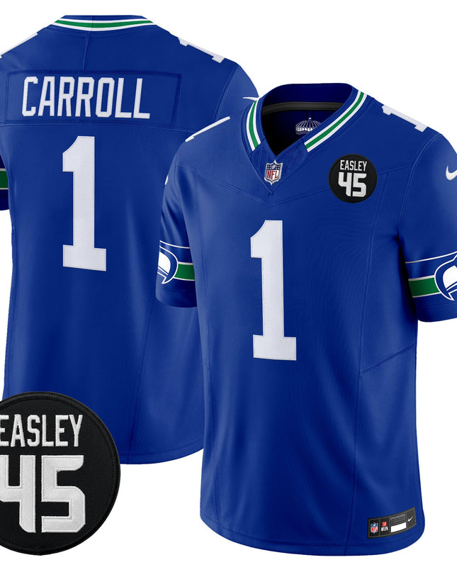 Men's Seattle Seahawks #45 Kenny Easley Memorial Patch Vapor Limited Jersey - All Stitched