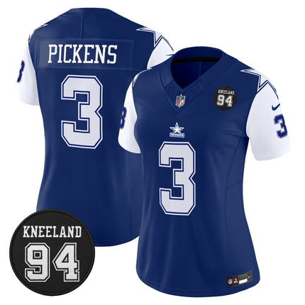 Women's Dallas Cowboys #94 Marshawn Kneeland Memorial Patch Vapor Limited Jersey - All Stitched