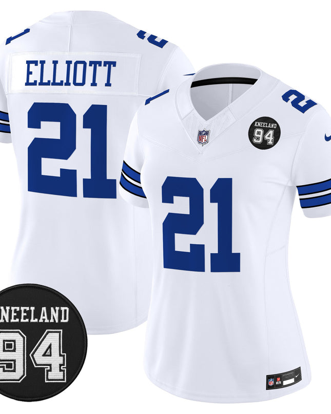 Women's Dallas Cowboys #94 Marshawn Kneeland Memorial Patch Vapor Limited Jersey - All Stitched