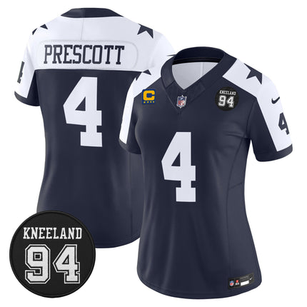 Women's Dallas Cowboys #94 Marshawn Kneeland Memorial Patch Vapor Limited Jersey - All Stitched