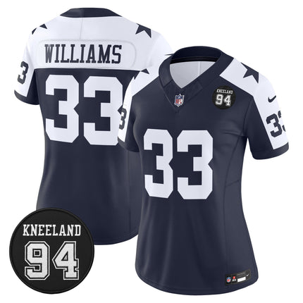 Women's Dallas Cowboys #94 Marshawn Kneeland Memorial Patch Vapor Limited Jersey - All Stitched