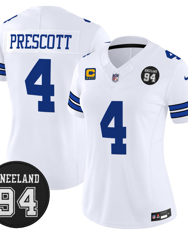 Women's Dallas Cowboys #94 Marshawn Kneeland Memorial Patch Vapor Limited Jersey - All Stitched