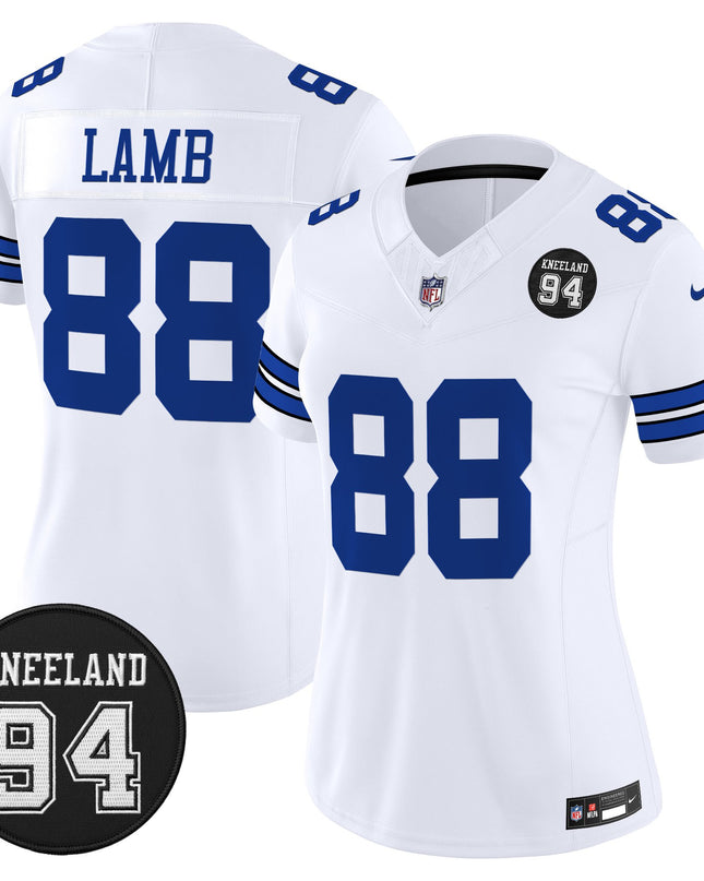 Women's Dallas Cowboys #94 Marshawn Kneeland Memorial Patch Vapor Limited Jersey - All Stitched
