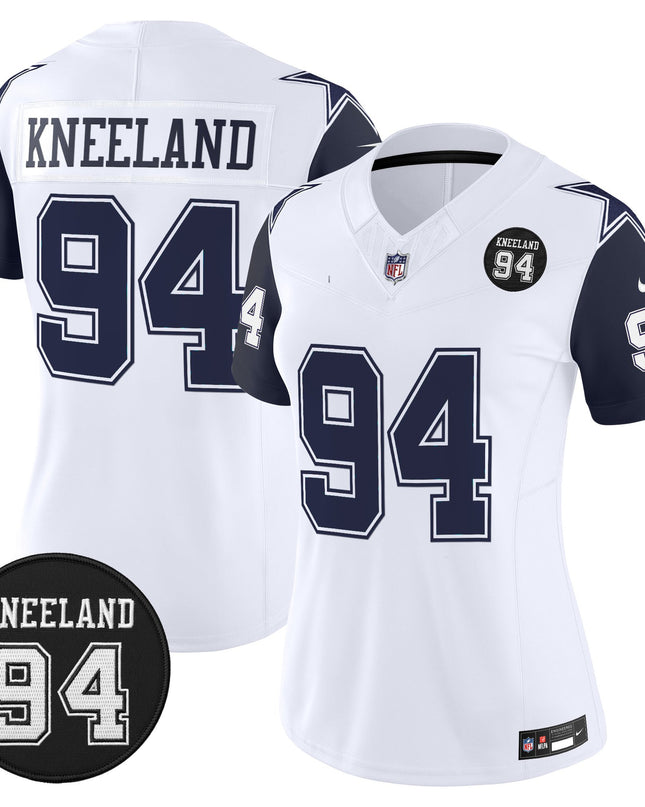 Women's Dallas Cowboys #94 Marshawn Kneeland Memorial Patch Vapor Limited Jersey - All Stitched