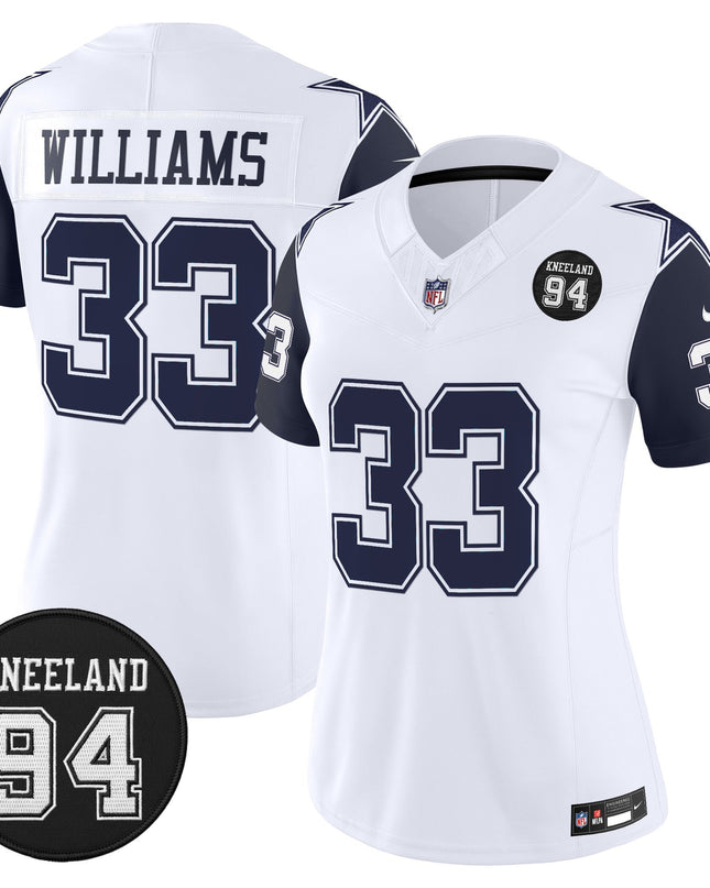 Women's Dallas Cowboys #94 Marshawn Kneeland Memorial Patch Vapor Limited Jersey - All Stitched