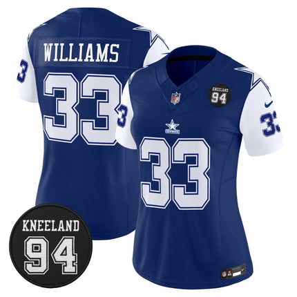 Women's Dallas Cowboys #94 Marshawn Kneeland Memorial Patch Vapor Limited Jersey - All Stitched