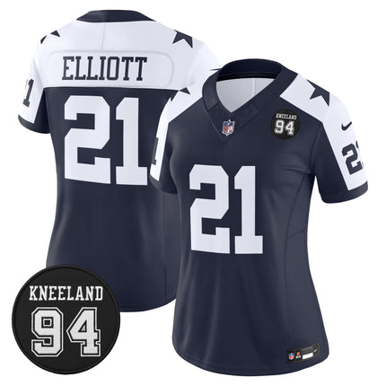 Women's Dallas Cowboys #94 Marshawn Kneeland Memorial Patch Vapor Limited Jersey - All Stitched