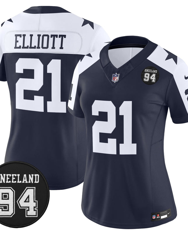 Women's Dallas Cowboys #94 Marshawn Kneeland Memorial Patch Vapor Limited Jersey - All Stitched