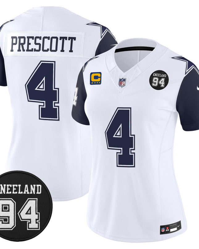 Women's Dallas Cowboys #94 Marshawn Kneeland Memorial Patch Vapor Limited Jersey - All Stitched