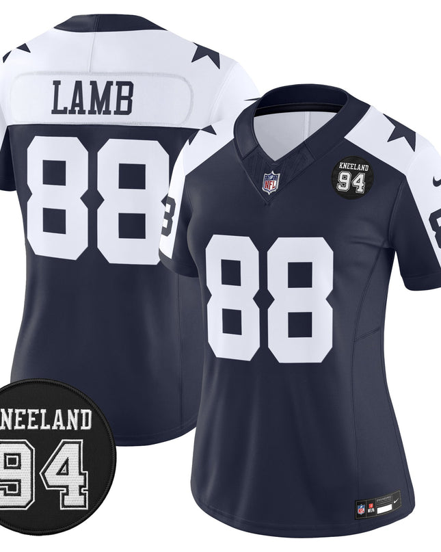 Women's Dallas Cowboys #94 Marshawn Kneeland Memorial Patch Vapor Limited Jersey - All Stitched