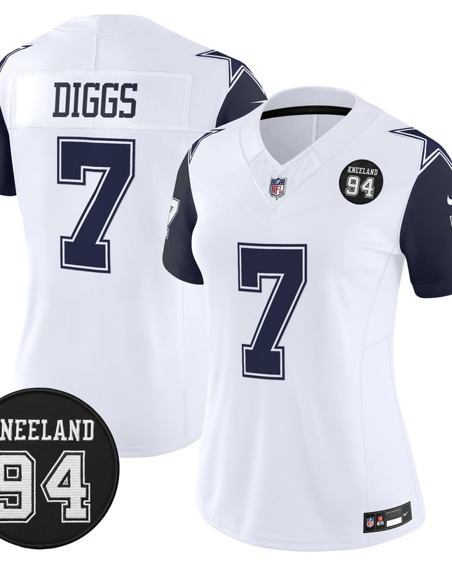 Women's Dallas Cowboys #94 Marshawn Kneeland Memorial Patch Vapor Limited Jersey - All Stitched
