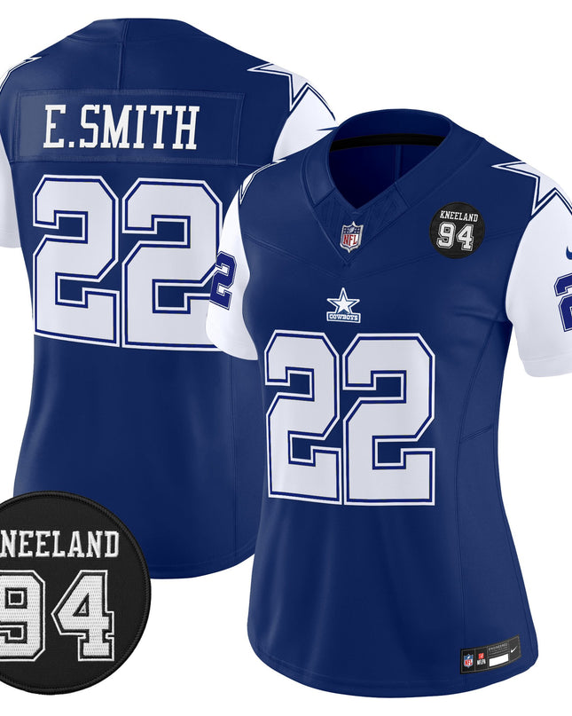 Women's Dallas Cowboys #94 Marshawn Kneeland Memorial Patch Vapor Limited Jersey - All Stitched