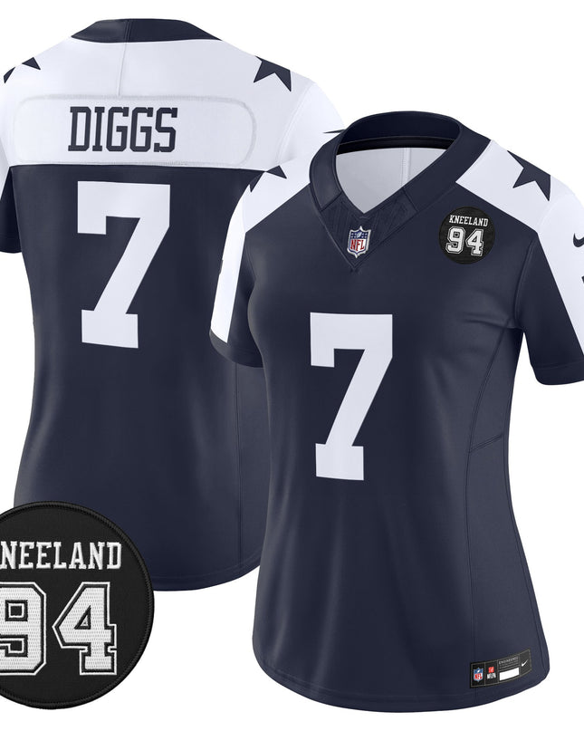 Women's Dallas Cowboys #94 Marshawn Kneeland Memorial Patch Vapor Limited Jersey - All Stitched