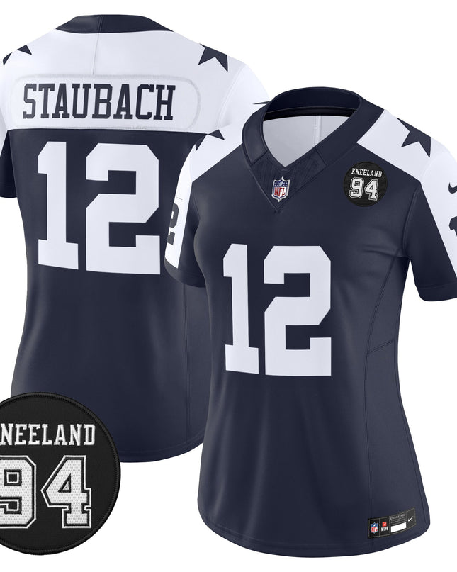 Women's Dallas Cowboys #94 Marshawn Kneeland Memorial Patch Vapor Limited Jersey - All Stitched