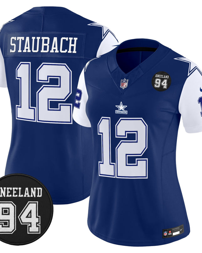 Women's Dallas Cowboys #94 Marshawn Kneeland Memorial Patch Vapor Limited Jersey - All Stitched