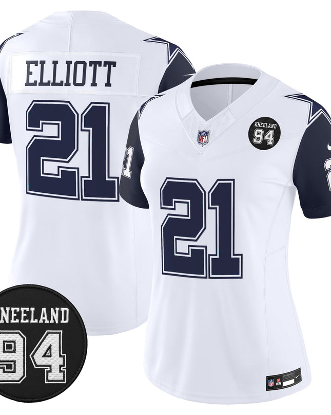 Women's Dallas Cowboys #94 Marshawn Kneeland Memorial Patch Vapor Limited Jersey - All Stitched