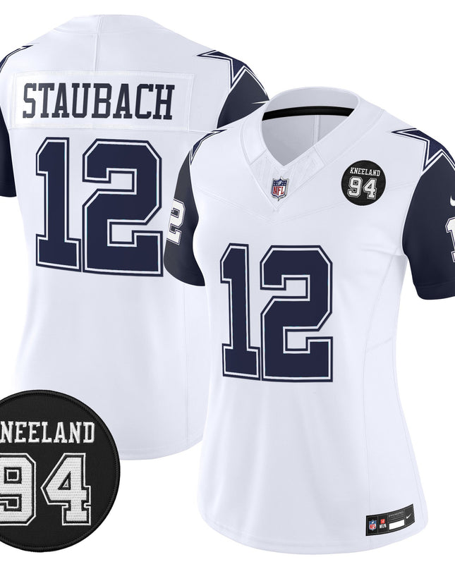 Women's Dallas Cowboys #94 Marshawn Kneeland Memorial Patch Vapor Limited Jersey - All Stitched