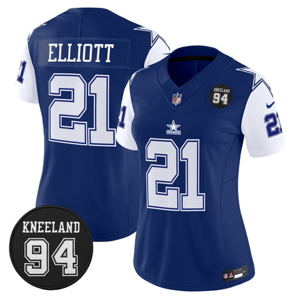 Women's Dallas Cowboys #94 Marshawn Kneeland Memorial Patch Vapor Limited Jersey - All Stitched
