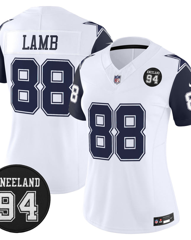 Women's Dallas Cowboys #94 Marshawn Kneeland Memorial Patch Vapor Limited Jersey - All Stitched