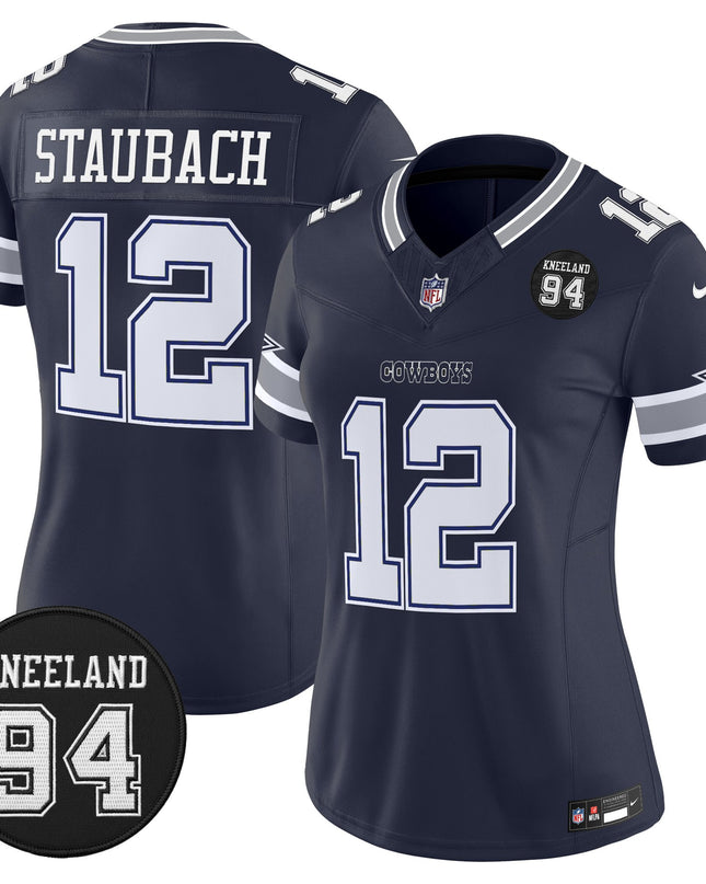 Women's Dallas Cowboys #94 Marshawn Kneeland Memorial Patch Vapor Limited Jersey - All Stitched