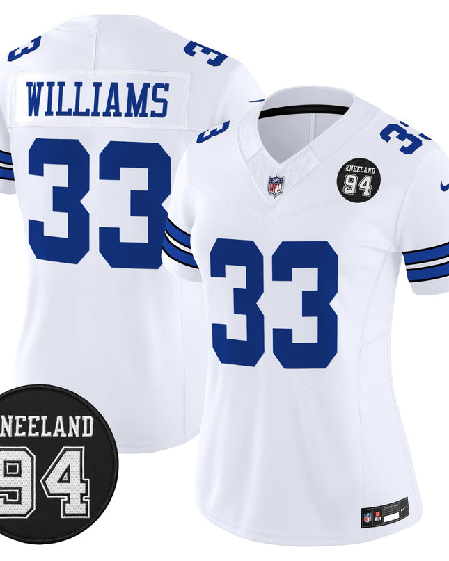 Women's Dallas Cowboys #94 Marshawn Kneeland Memorial Patch Vapor Limited Jersey - All Stitched
