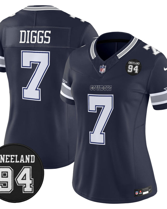 Women's Dallas Cowboys #94 Marshawn Kneeland Memorial Patch Vapor Limited Jersey - All Stitched