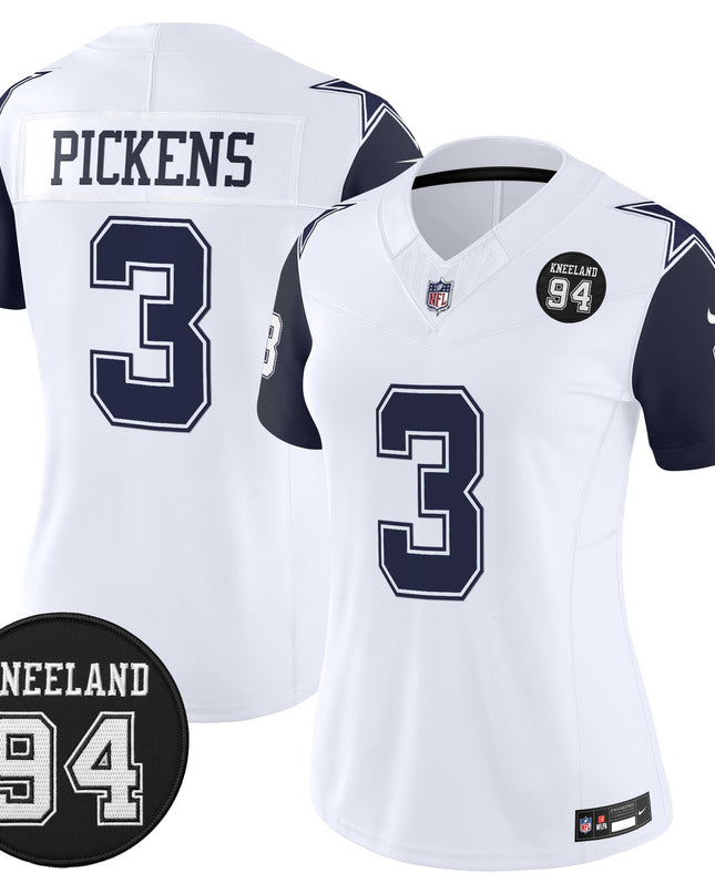 Women's Dallas Cowboys #94 Marshawn Kneeland Memorial Patch Vapor Limited Jersey - All Stitched