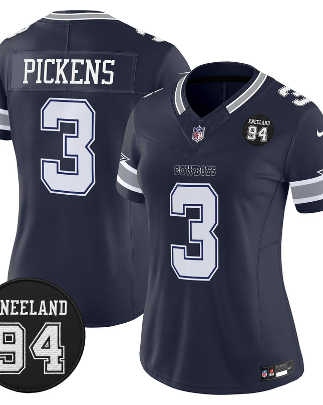 Women's Dallas Cowboys #94 Marshawn Kneeland Memorial Patch Vapor Limited Jersey - All Stitched