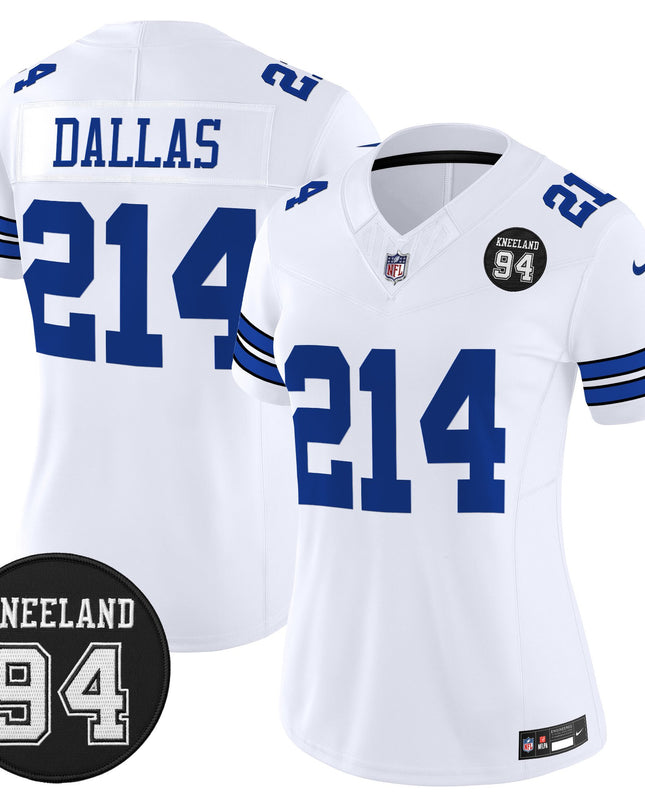 Women's Dallas Cowboys #94 Marshawn Kneeland Memorial Patch Vapor Limited Jersey - All Stitched