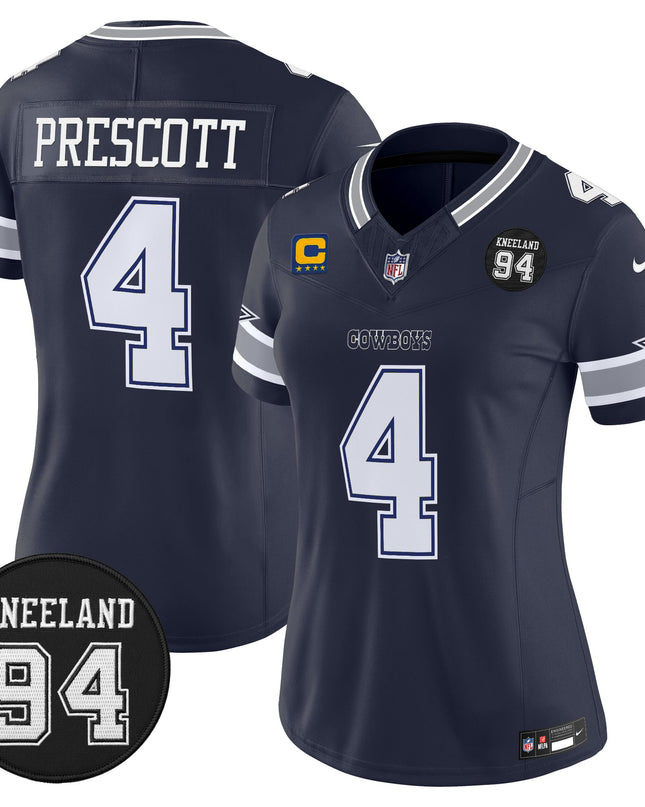 Women's Dallas Cowboys #94 Marshawn Kneeland Memorial Patch Vapor Limited Jersey - All Stitched