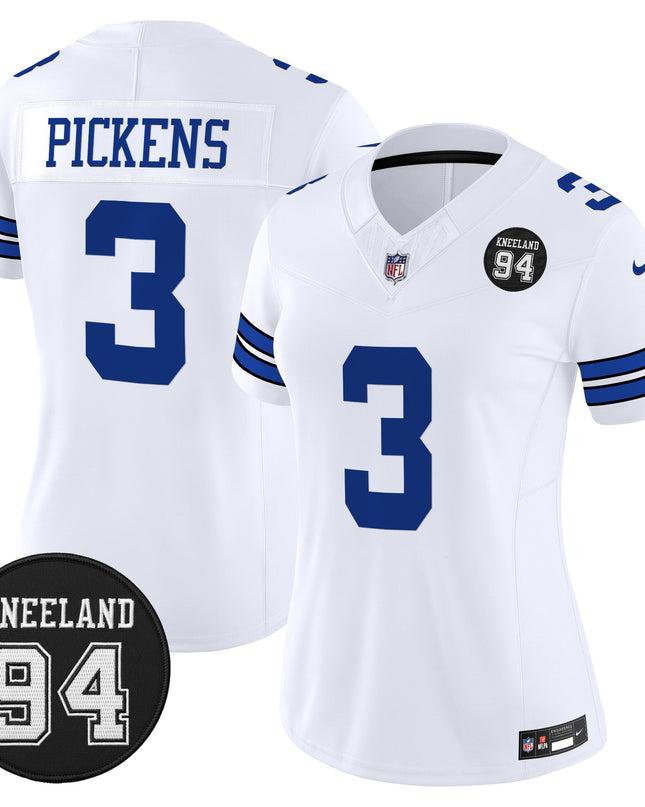 Women's Dallas Cowboys #94 Marshawn Kneeland Memorial Patch Vapor Limited Jersey - All Stitched