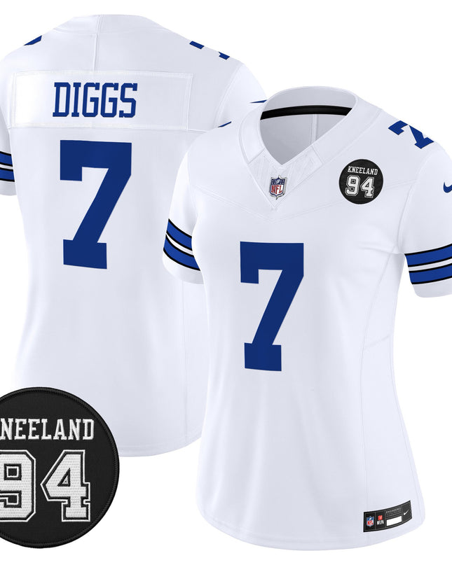 Women's Dallas Cowboys #94 Marshawn Kneeland Memorial Patch Vapor Limited Jersey - All Stitched